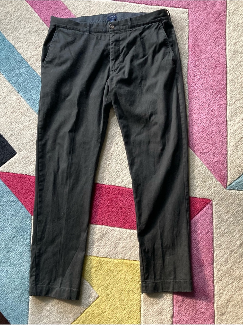 J.CREW Flex Black Cotton Chino Slim Dress Pants Slacks 35x32